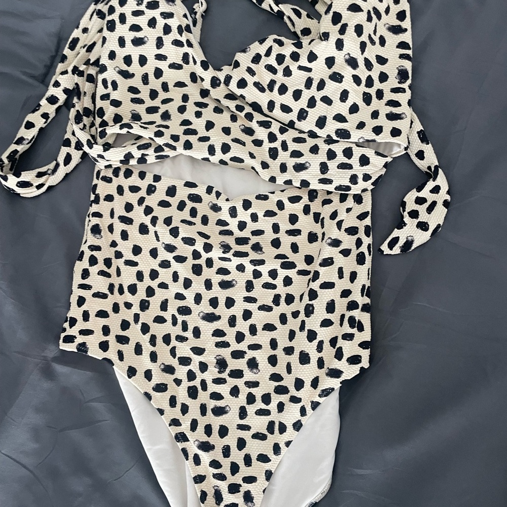 Black and White Polka Dot Swimsuit